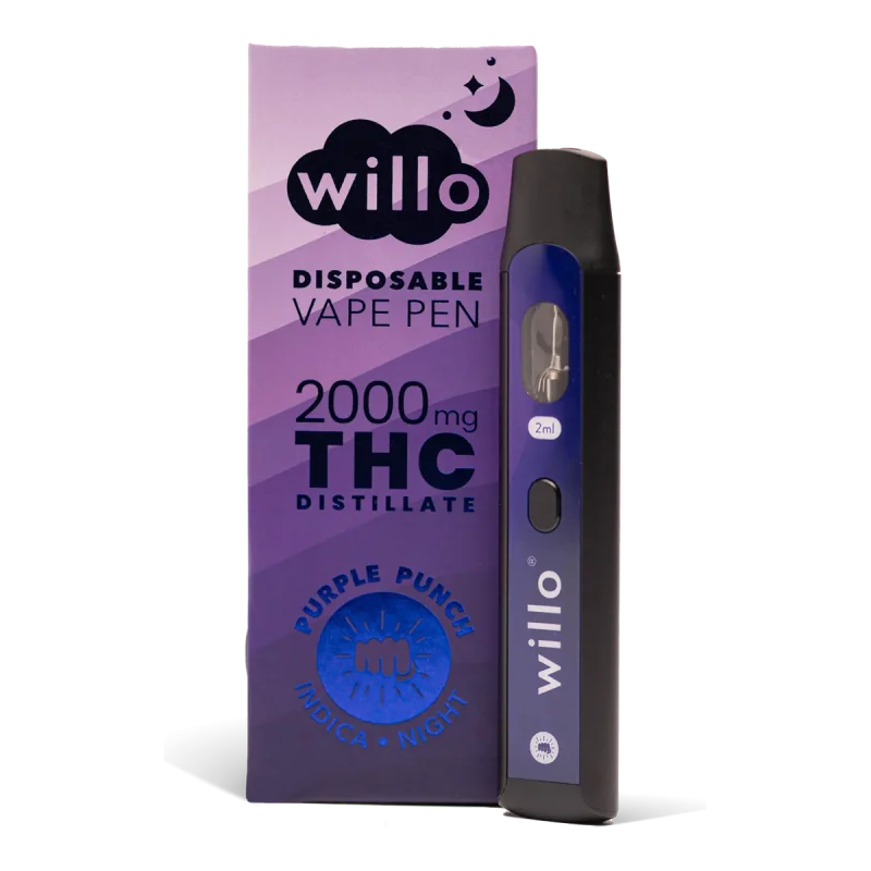 2000mg THC Disposable Vape Pen PURPLE PUNCH by Willo