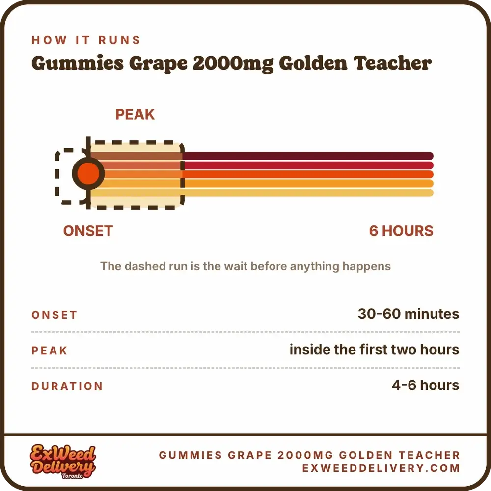 Gummies Grape 2000mg Golden Teacher onset and duration