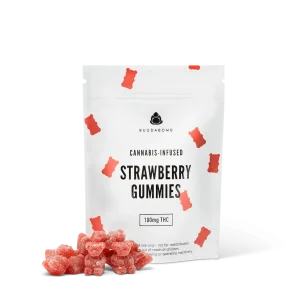 Strawberry Gummies White Label 100mg by BuudaBomb